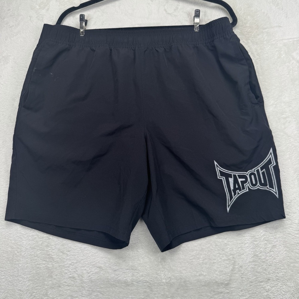 Tapout Athletic Training Shorts Men's XL Black Zip Pocket Gym Workout